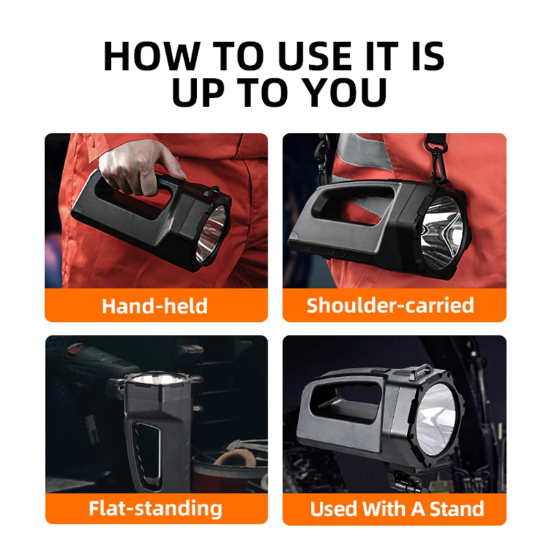 2022 SuperFire M17 Camping Searchlight Long Lasting Rechargeable Strong High Power Led Flashlights Hunting Camping Search