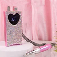 Torno Electrico para Unas Electric Nail Drill with Rhinestone unas recargable de 35000 RPM Heart Shape Wireless Pedicure Grinder 1