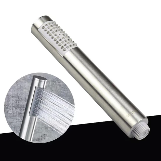 ชุดฝักบัวอาบน้ำอเนกประสงค์สำหรับห้องน้ำในบ้าน ทำจากสแตนเลสทรงกระบอก ฝักบัวแบบมือถือเพิ่มแรงดันน้ำ เหมาะสำหรับโรงแรม 5