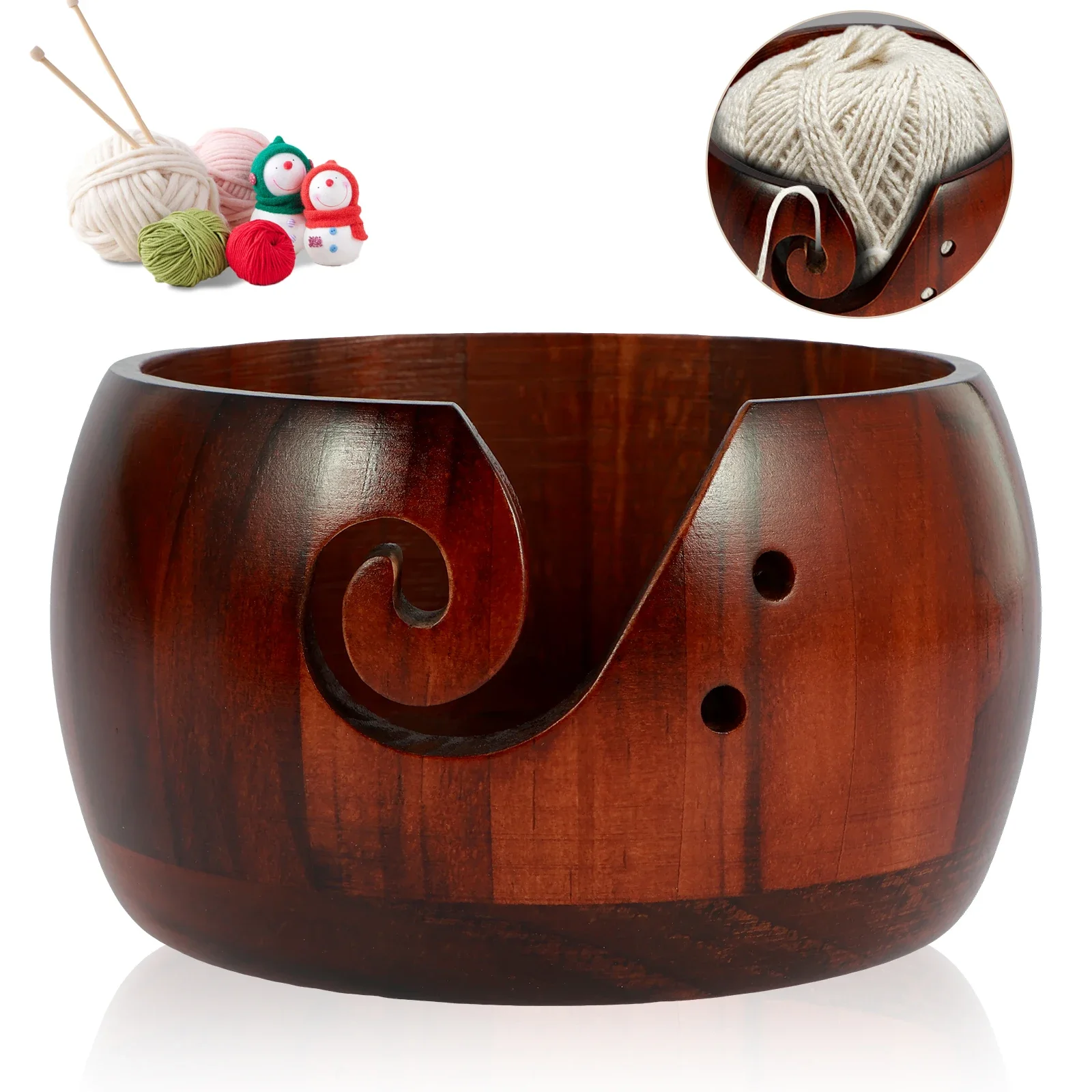  Wooden Yarn Bowls For Crocheting - Large Yarn Ball Holder  Knitting Bowl Storge Crocheting Accessories And Supplies Organizer,Yarn  Holder Dispenser For Crocheting - Gift For Crocheters