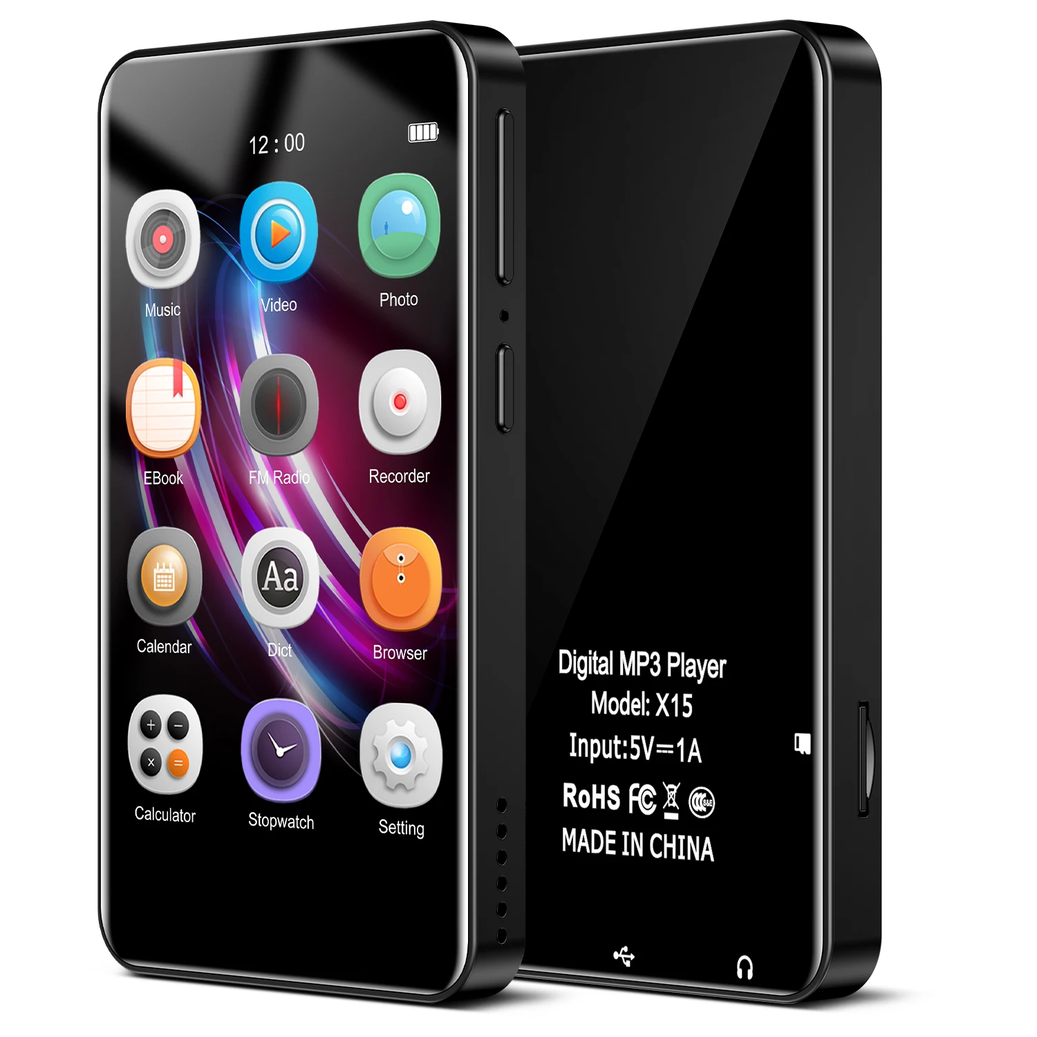 NewestX15FullTouchScreenMP3PlayerMusicSupportMoviesFMRadio