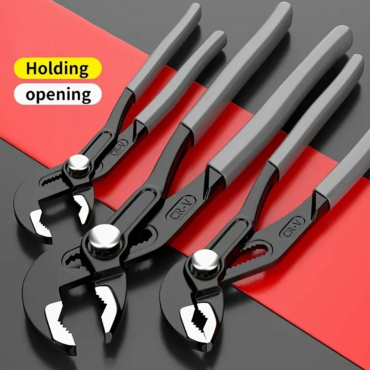 1pc Water Pump Pliers Quick-Release Plumbing Pliers Pipe Wrench Adjustable Water Pipe Clamp Household Hand Tools Multi-fu