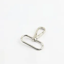 Oval Swivel Lobster Clasp Hook Set - 10Pcs, Adjustable Bag Strap and Keychain Accessory - 32mm 1.26in (Silver)