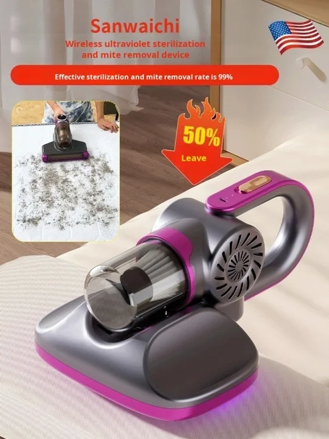 Household Handheld Wireless Multifunctional Vacuum Cleaner TYPE-C Charging High Suction UV Sterilization and Mite Removal Device 6
