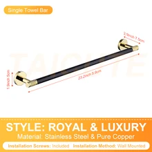  TAICUTE E Bathroom Accessories Hardware Sets Wall Mount Towel Rack Shelf Bar Ring Toilet Paper Brush Holder Stainless Steel Hook 