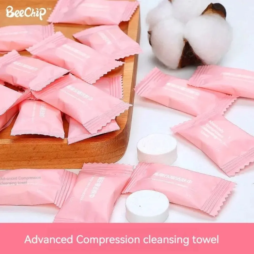 50PCS Compressed Towels Travel In Compressed Bag Suitable For Sensitive Skin Cotton Cleansing Towel Disposable Face Pack - AliExpress 