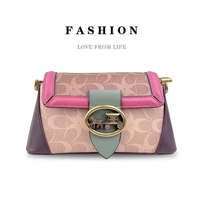 

Luxury Brand High Quality Contrast Color Chain Pearl Underarm Bag Fashionable and Versatile Retro Carriage Women's Shoulder Bag