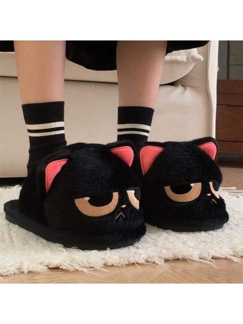 Neue Kitty Claw Furry Loafers Damen Flauschige Slip-On Mules Schuhe Gefütterte Winter Warme Plüsch Hausschuhe Unisex Katzenfuß-Schuhe – Detail 35