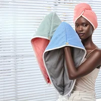 New Thickened Double Layer Hair Drying Cap, Velvet Wrap Towel, Wipe Hair, Absorbent Water, Quick Drying Towel, Shower Cap 1