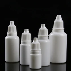 100pcs 5ml 10ml 15ml 20ml Drop Bottles Lightproof Squeezable Dropper Bottles  White Empty Plastic Eyedrops Vials Ink Container