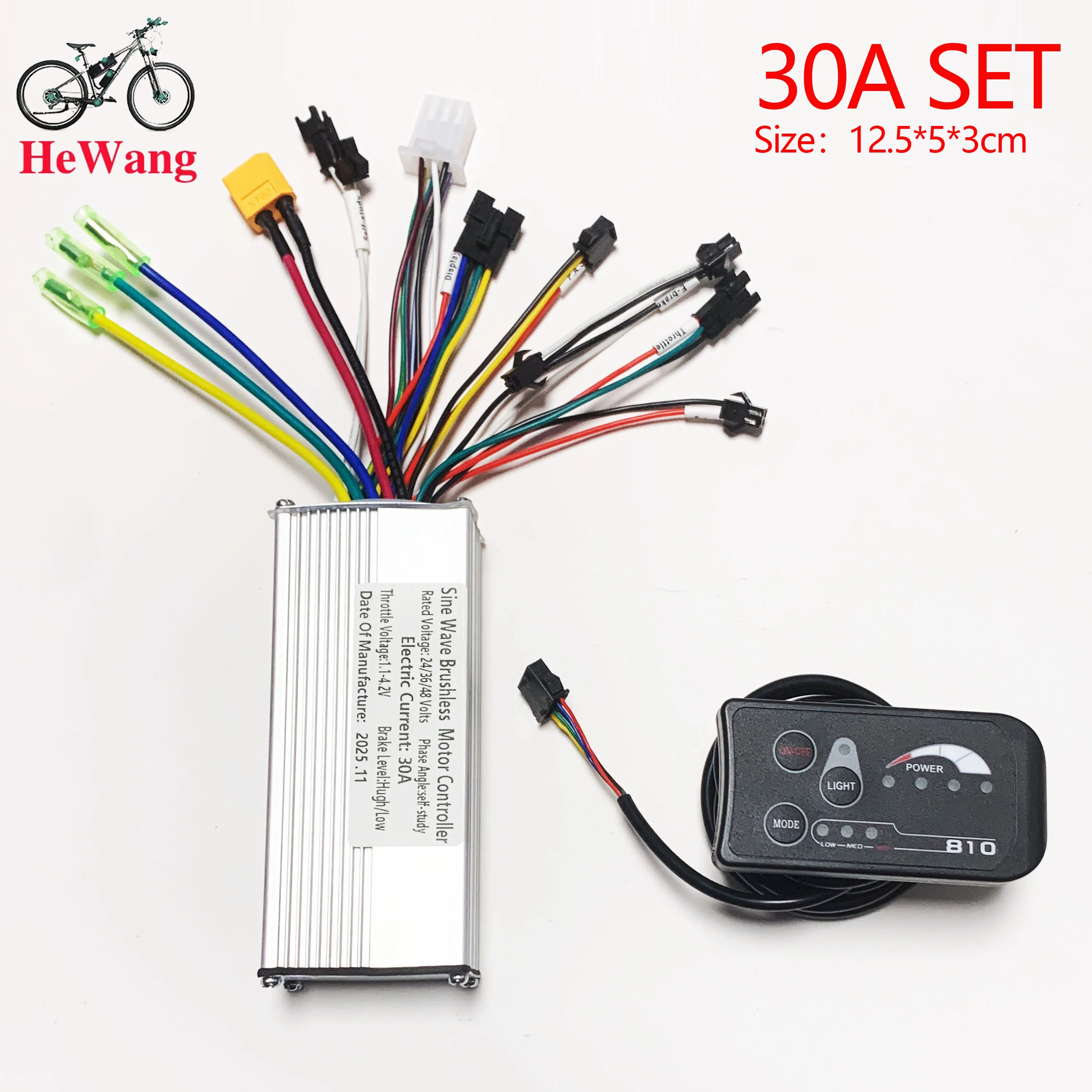 350W 500W E-Bike sine wave Controller 25A/30A with S810 LED Display SET 750W 100