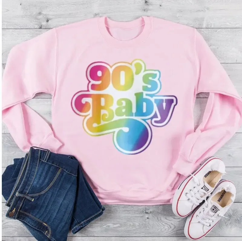 30th Birthday Sweatshirt 90's Baby Retro Colors 1991 The Nineties - Hello Dirty Thirty  Unisex Crewneck Sweatshirt 100% cotton