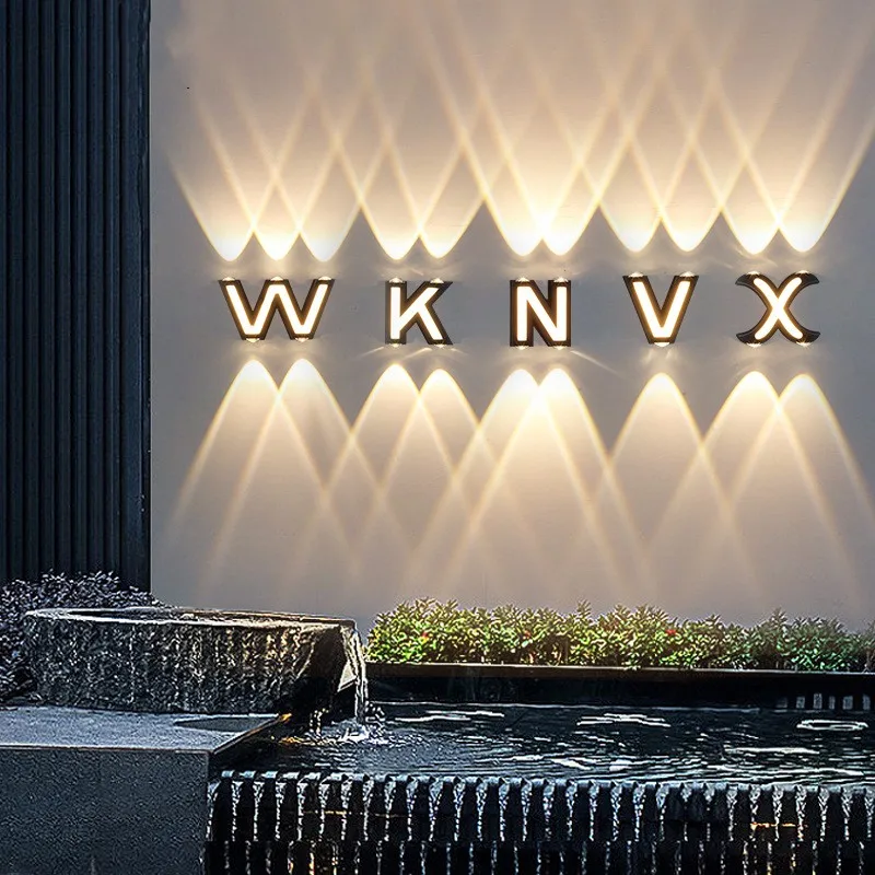 

LED Wall Light Up and Down Alphabet Lamp Outdoor Garden Porch Wall Sconce Light