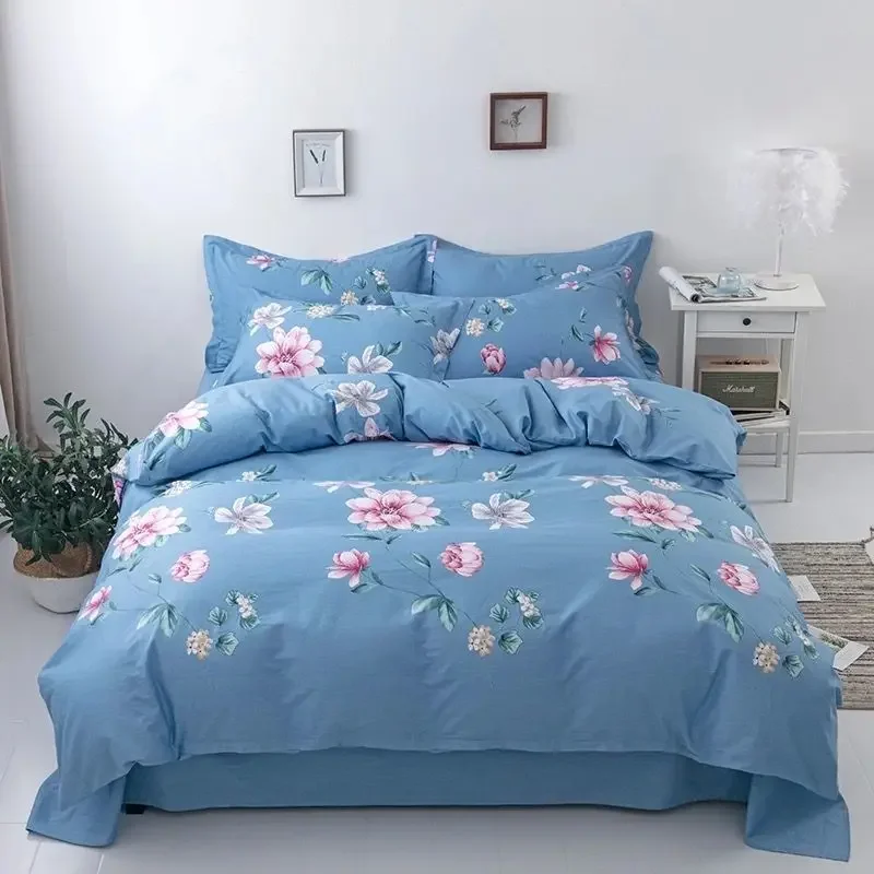 

Autumn and Winter Thickened Brushed Twill Four-piece Bedding Bed Linen Quilt Cover Three-piece 4-piece Bedroom Set