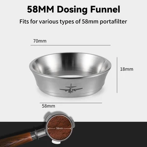 MHW-3BOMBER 51mm & 58mm Espresso Dosing Funnel Stainless Steel Coffee Dosing Ring Compatible Portafilter Home Barista Accessorie