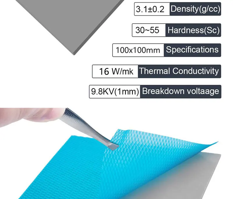 OEM Thermal Pad Silicone Plaster Thermal Pad CPU GPU Water Cooling Mat 0.75mm 1.