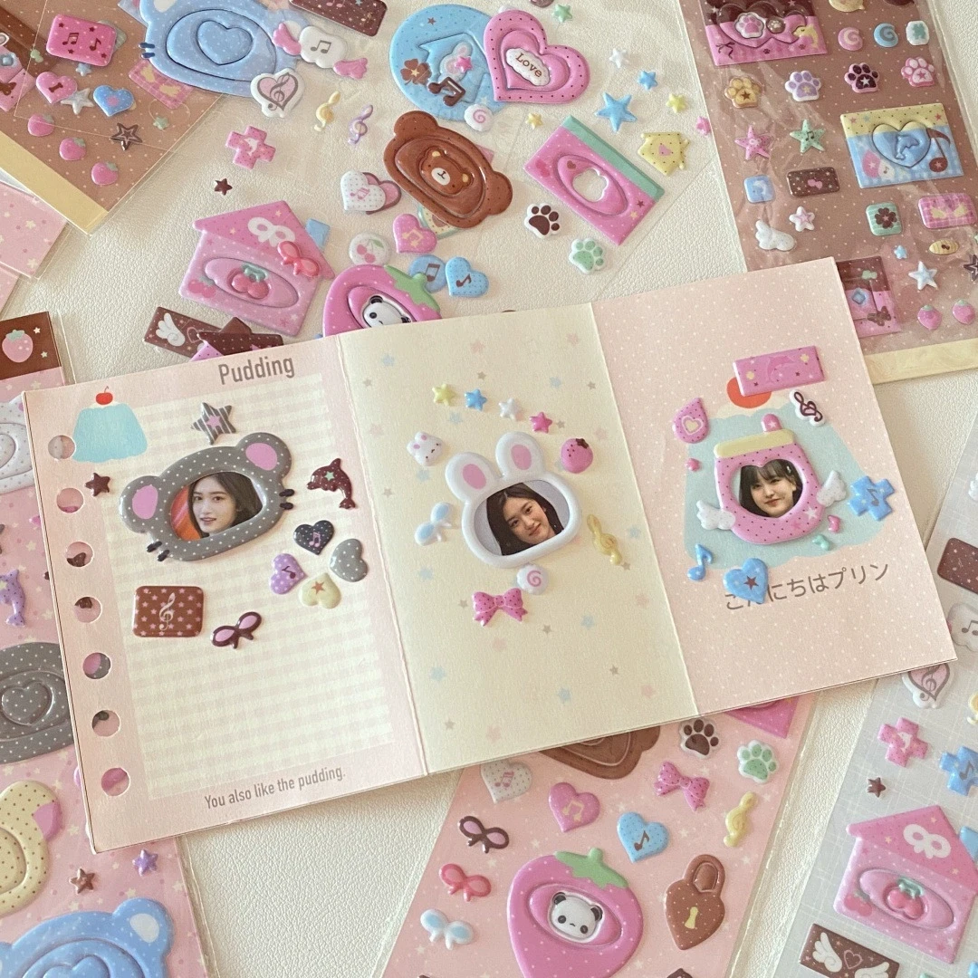 MINKYS 신상품 1개 귀여운 버블 스티커 DIY 스크랩북 스티커 컨페티 폰 카메라 장식 스티커