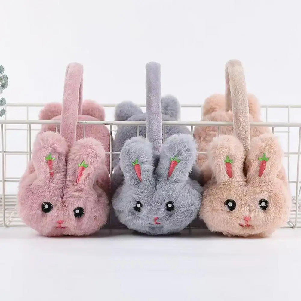 Winter Cute Rabbit Shape Earmuffs Girls Cute Ear Protection Warm Earmuffs Outdoor Ear Warmer Soft Earflap Furry Covers 귀마개