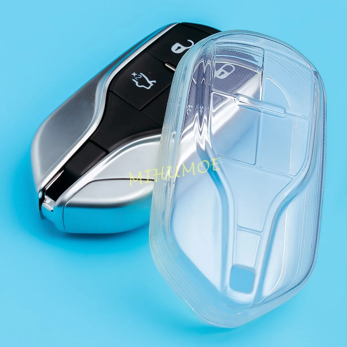 Per Maserati Ghibli Levante Quattroporte Crystal Clear Car Key Fob Cover Case Holder Protector