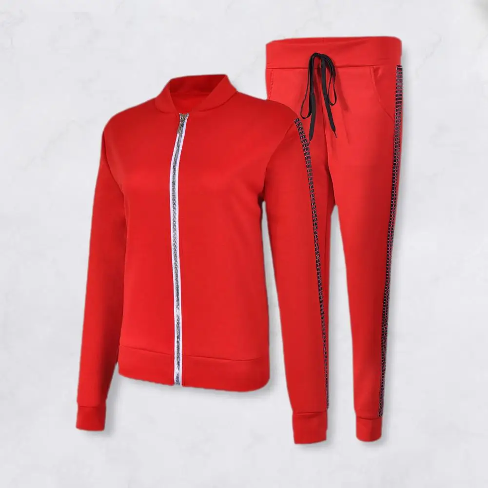 Women Tracksuit Stylish Women's Turtleneck Tracksuit Set Dot Print Sweatshirt Drawstring Pants Slim Fit Sports for Gym for Women 5