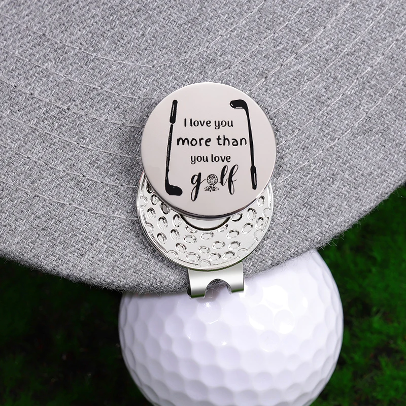 I Love You More Than You Love Golf Magnetic Hat Clip Golf Ball Marker Training Aids Accessories Gift for Lover Friends