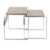 "Tea Side Nesting Tables: Stainless Steel & Walnut, Modern Design" 2