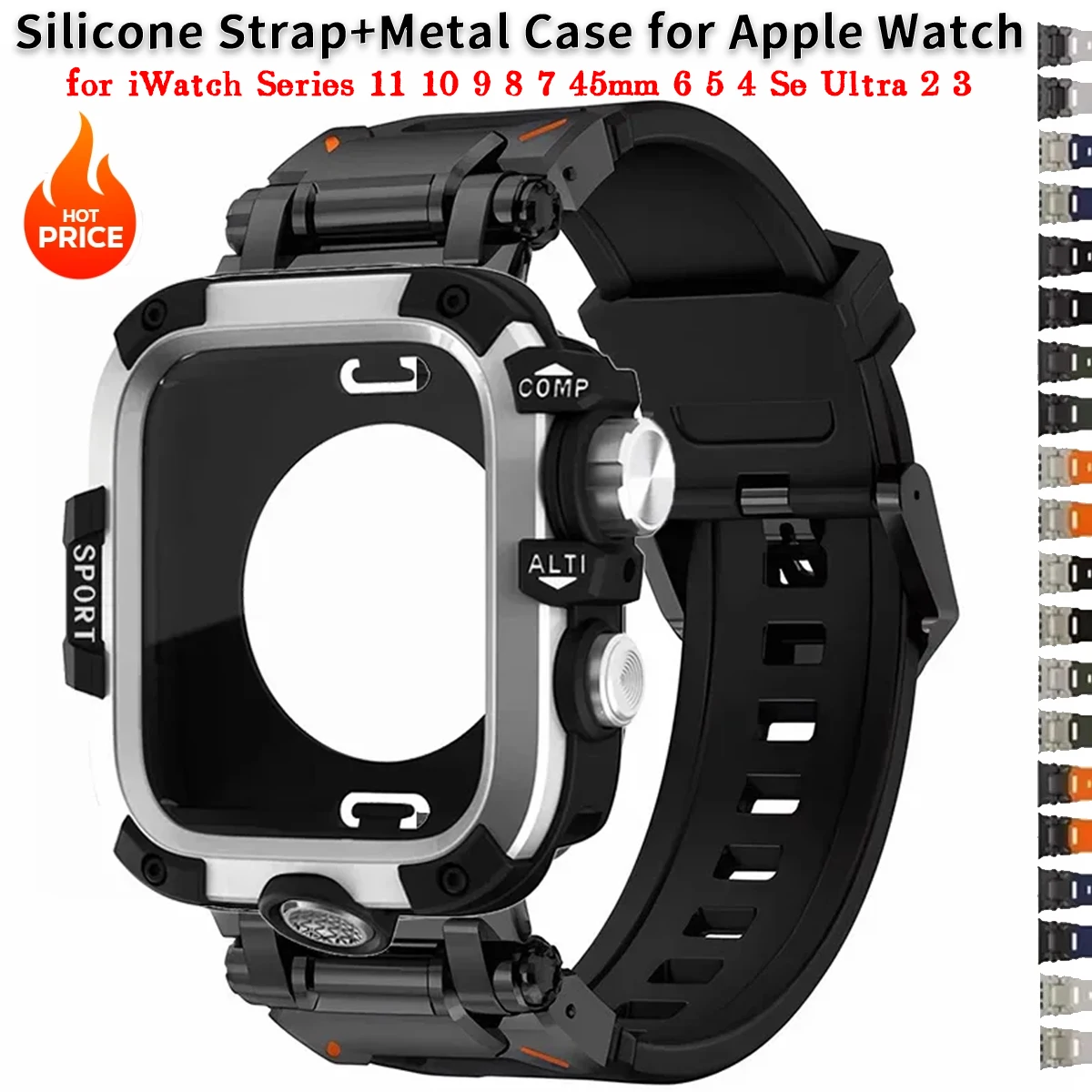 Versatile Silicone Loop Bracelet Band with Metal Cover