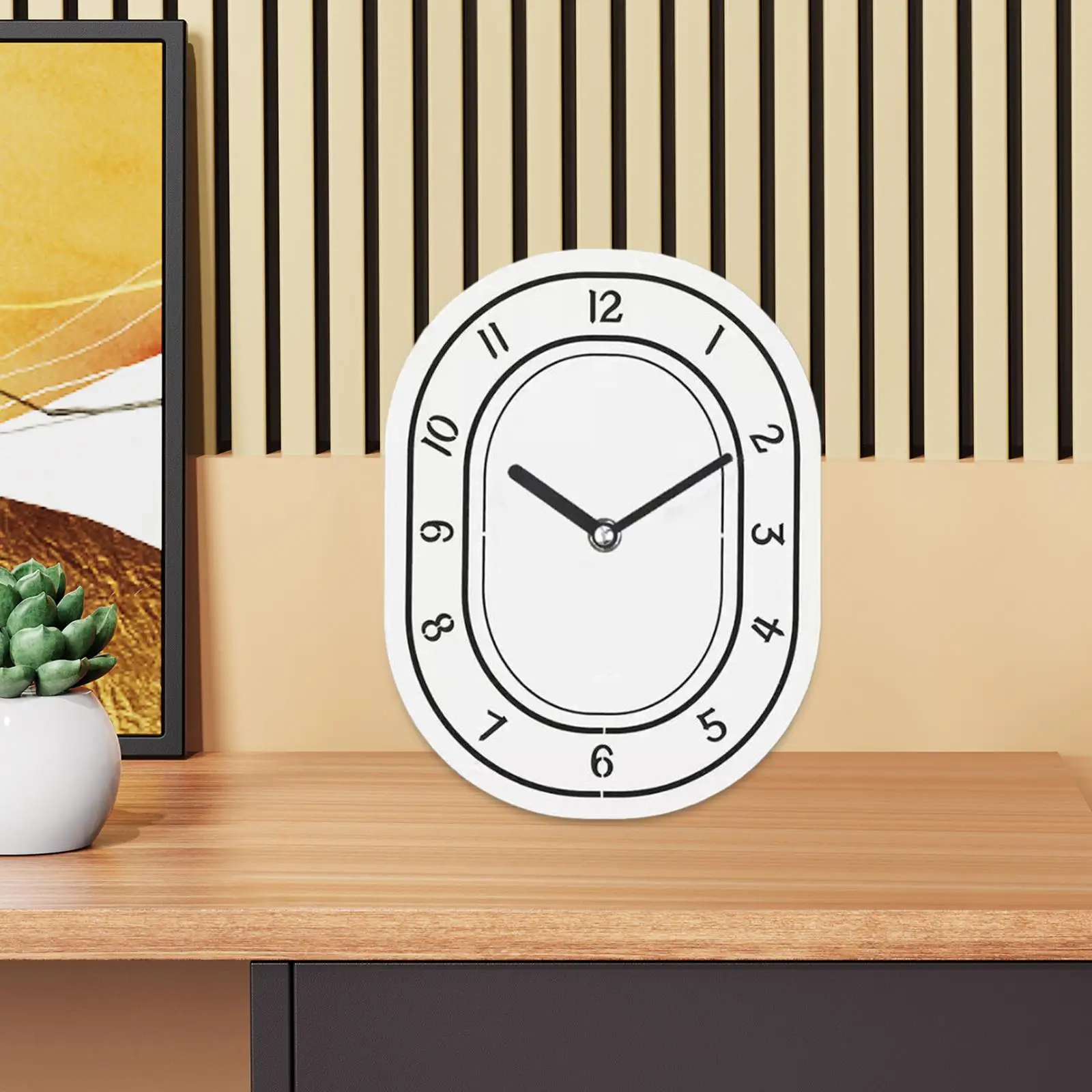 Oval-Wall-Clock-Accessories-Non-Ticking-Silent-Decorative-Clock-Wall ...