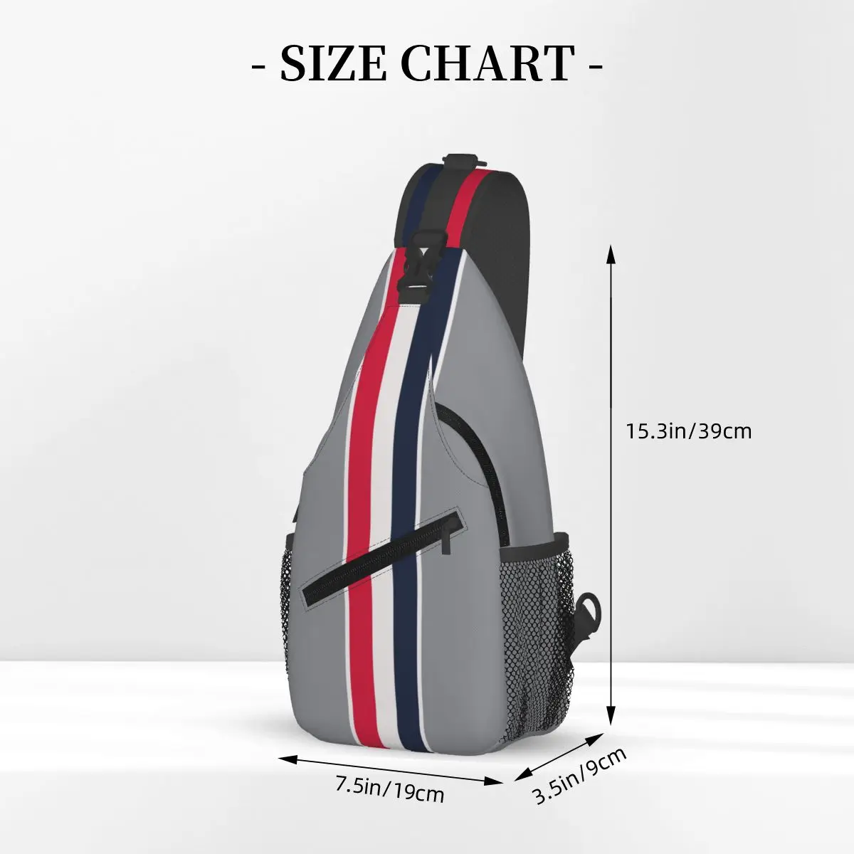 Thom-Stripes Red White Navy TB Sling Chest Bags Crossbody Shoulder Backpack Outdoor Sports Daypacks Fashion Bag 3