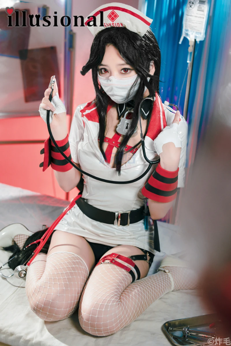 

illusional Godness of Victory NIKE Maiden Cosplay Costume Maiden Screct Nurse sexy dress female Halloween Game Costumes women