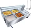 Commercial Food Warmer, 72 Qt Electric Bain Marie with 6" Deep Pans,Steam Table with Tempered Glass Cover, 1500W Countertop Stai 1