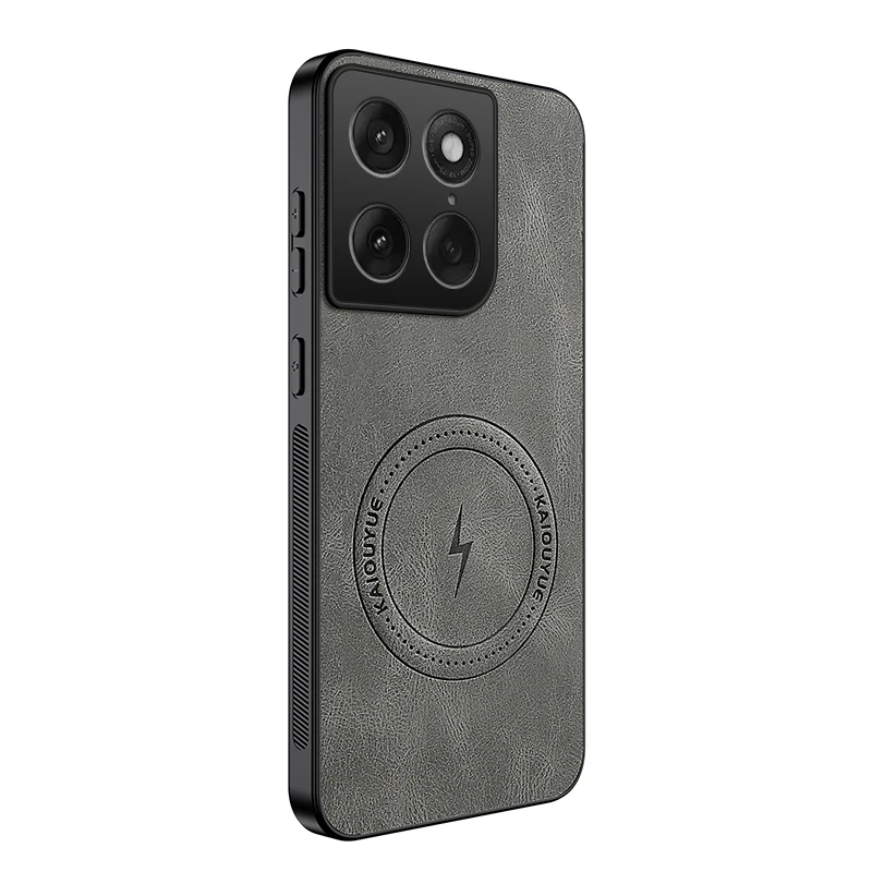 MagSafe Magnetic Napa-Textured Silicone Leather Phone Case