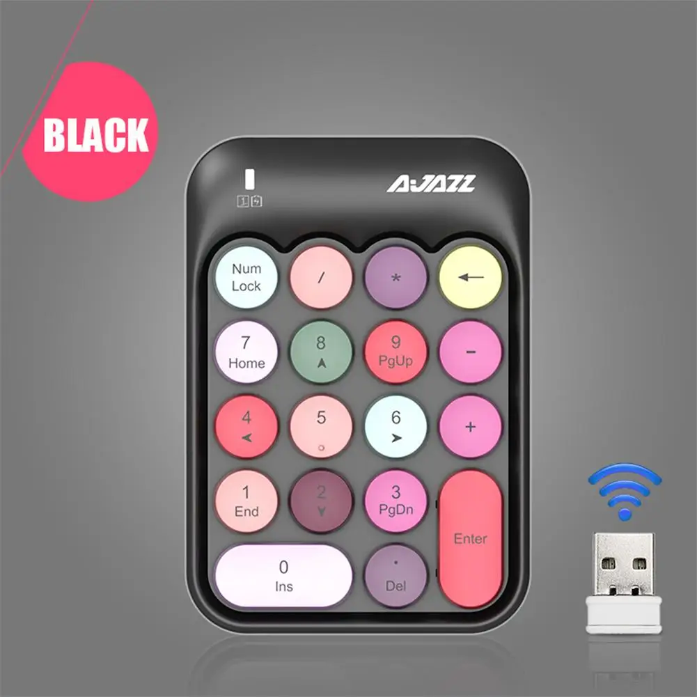 2.4g Wireless Numeric Keypad 18 Keys Mini Portable Chocolate Keycap Computer Digital Wireless Keyboard Mini Teclado 