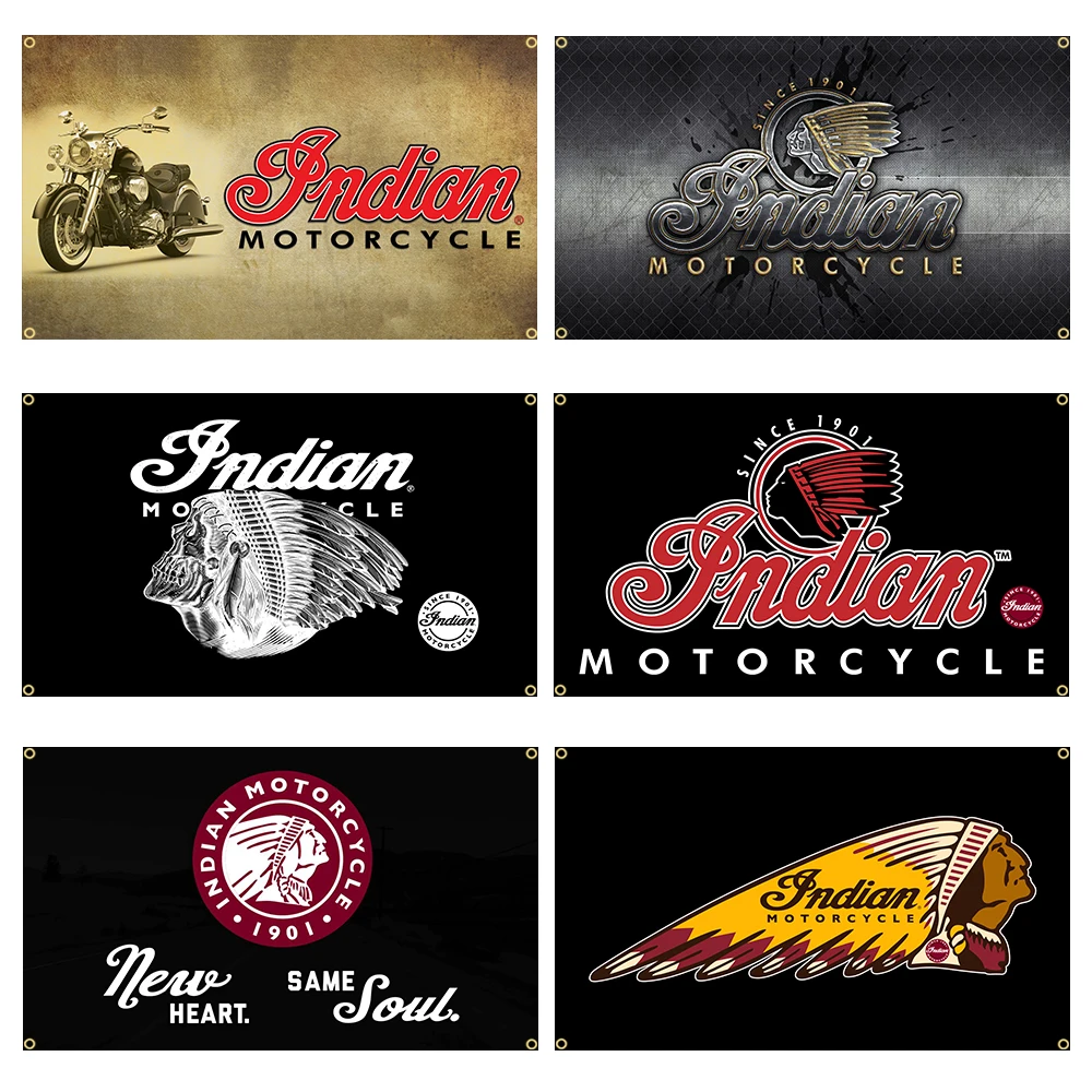 

90X150cm MC Indian Motorcycle Racing Moto Flag Polyester Printed Garage Decoration Banner Tapestry