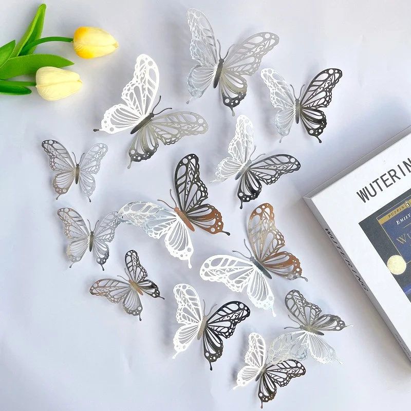 Wall Sticker 12Pcs 3D Effect Butterflies Wall Stickers Beautiful Colorful Butterfly for Kids Room Living room Wall Decals Home Decoration wall sticker