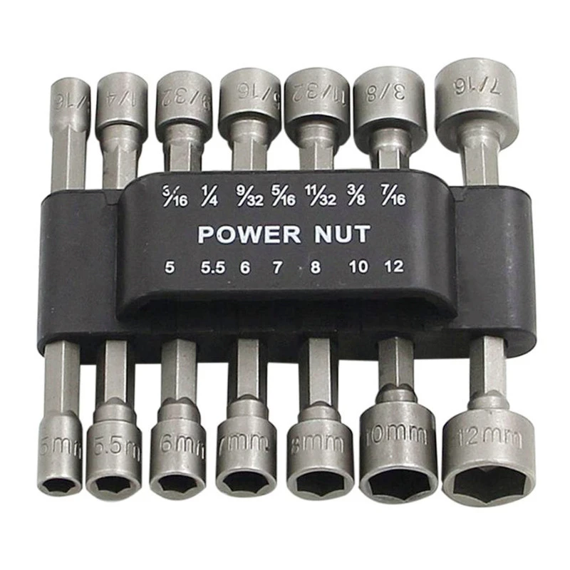Hex Nut Socket Set for Power Drills Hexagonal Shank Wrench Impact