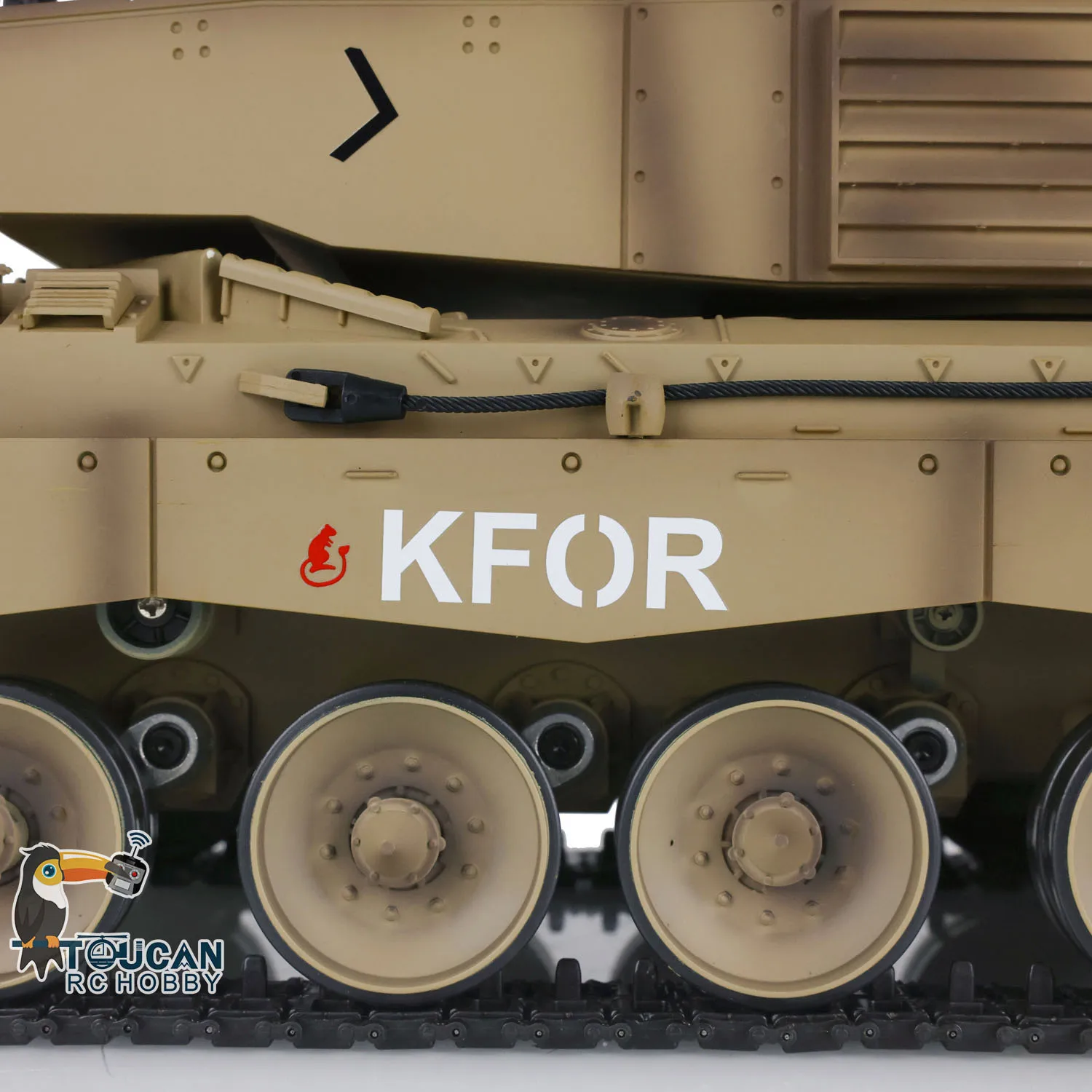 2.4G Henglong 1/16 Scale 7.0 Plastic Challenger II RTR RC Tank 3908 360° Turret Gearbox BB Shoot Unit Smoking TH17735 6