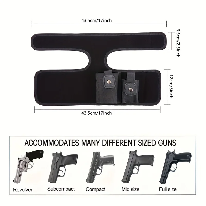 Gexgune Enkel Holster voor Verborgen Carry met Magazine Pouch Gun Holster voor G1ock 19, 43, 17