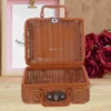 Imitation Rattan Box Simulated Handwoven Case Storage Baskets Retro Style Suitcase Duvet Wicker Picnic Hamper Toy 4
