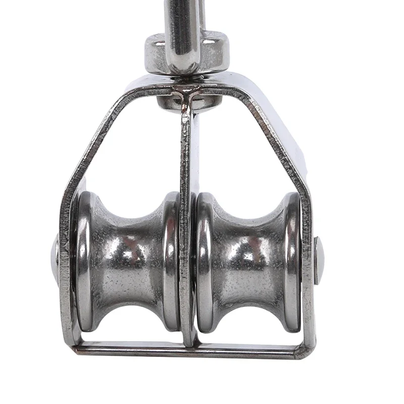 1pcs Stainless Steel Pulley M15/M25 Single Wheel Swivel Lifting Rope Pulley Set Bearing Lifting Wheel Tools Manual Rope Lift 3
