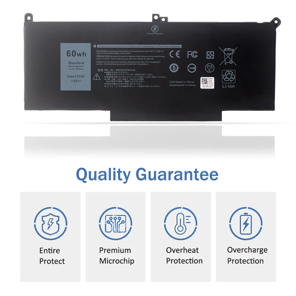 Dell Latitude F3YGT DJ1J0 60WH Laptop Battery - Compatible with Latitude 12 13 14 Series E7280 E7290 E7380 E7390 7280 7290 7380 7390 7480 7490 Description Image.This Product Can Be Found With The Tag Names Battery 60wh f3ygt, Battery dell latitud, Dell battery type f3ygt, Dell dj1j0 battery, F3ygt laptop battery