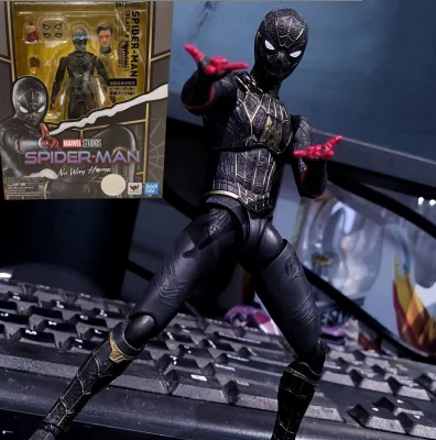 

Оригинальная Коллекционная Фигурка Shf Marvel Человек-паук «No Way Home», черный и золотой костюм, декоративная модель, ограниченный подарок, игрушка
