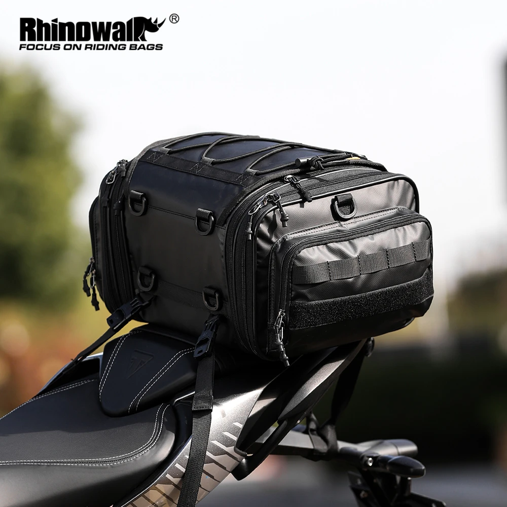 RhinowalkMotorcycleSeatBagWaterproofLargeCapacityRearTail