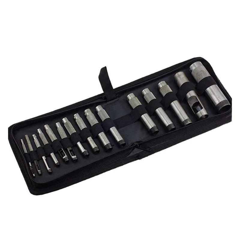 

15 Piece Circular Punching Belt Punch Set Silver Belt Punching DIY Hand Punching Tool Is Suitable For Leather Craft Tools