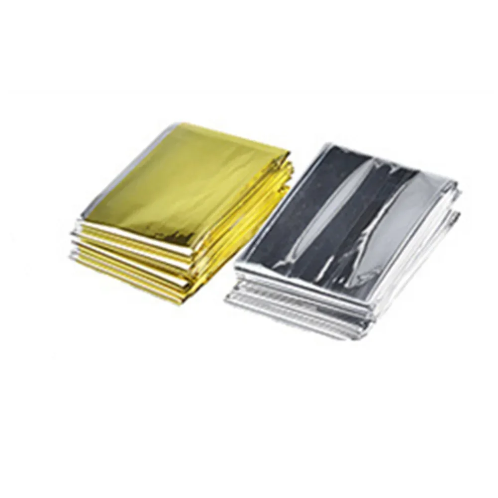 160x210cm Gold 130x210cm Silver Blankets Solar Space Blanket Reflectiv Film Camping Survival Safety Aid Insulating Mylar Thermal