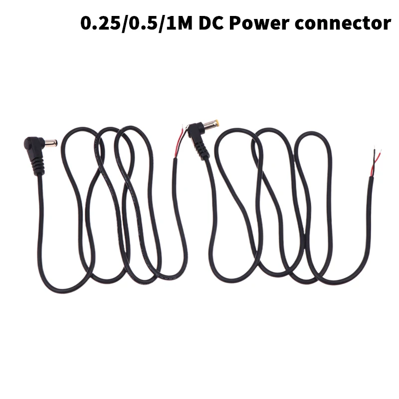5.5X2.1mm/2.5mm Right Angle DC Power Cable - Male Plug Extension Line Power Connector For Electronic Devices DIY Repair Accessor