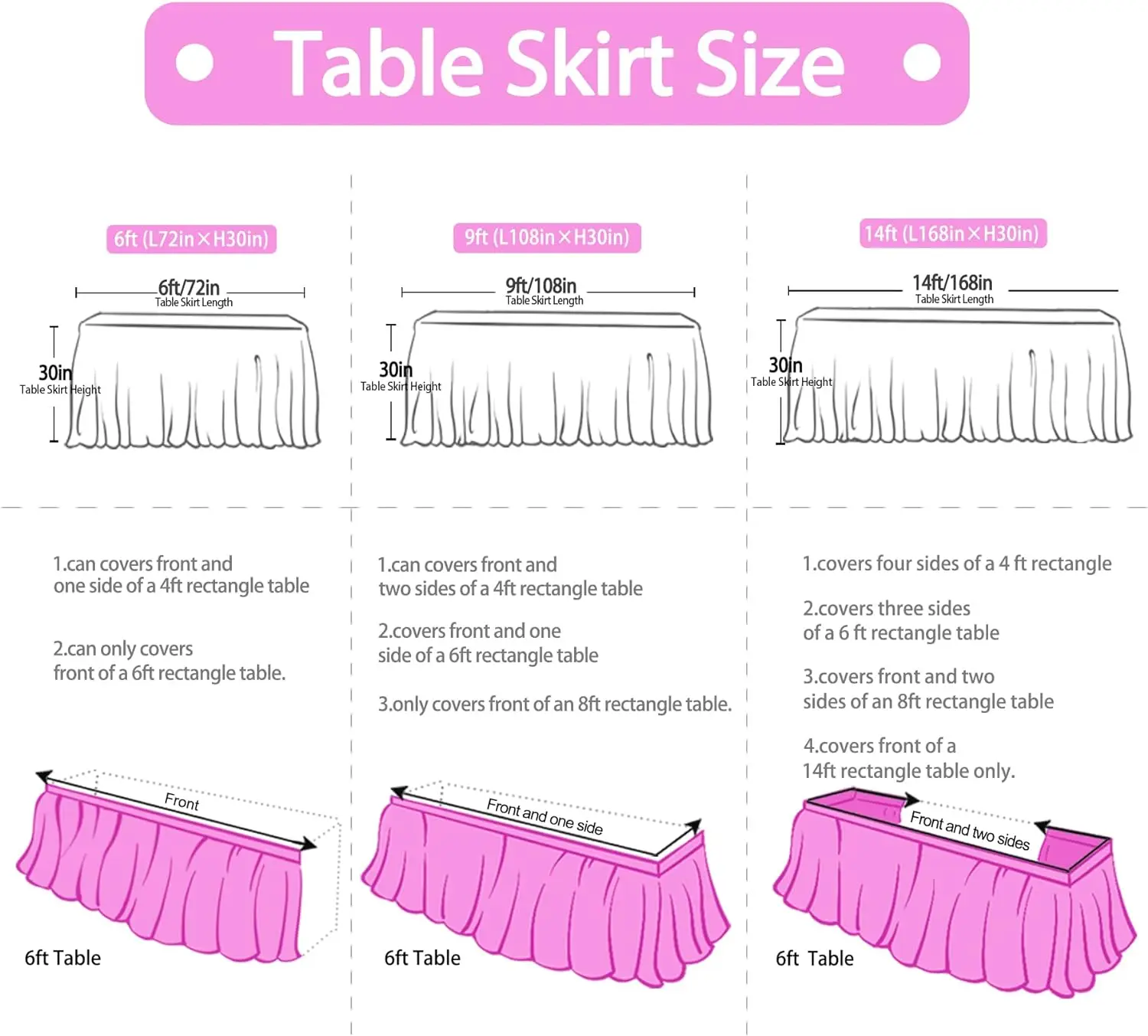 9ft Purple Butterfly Table Skirt for Butterfly Theme Baby Shower Gilrs Tulle Tutu Table Skirt for Birthday Party