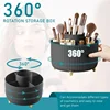 360° Rotating 5 Slot Makeup Brushes Holder Organizer Multi-Functional Desk Storage Cosmetics Storage for Vanity Desktop Bathroom 2