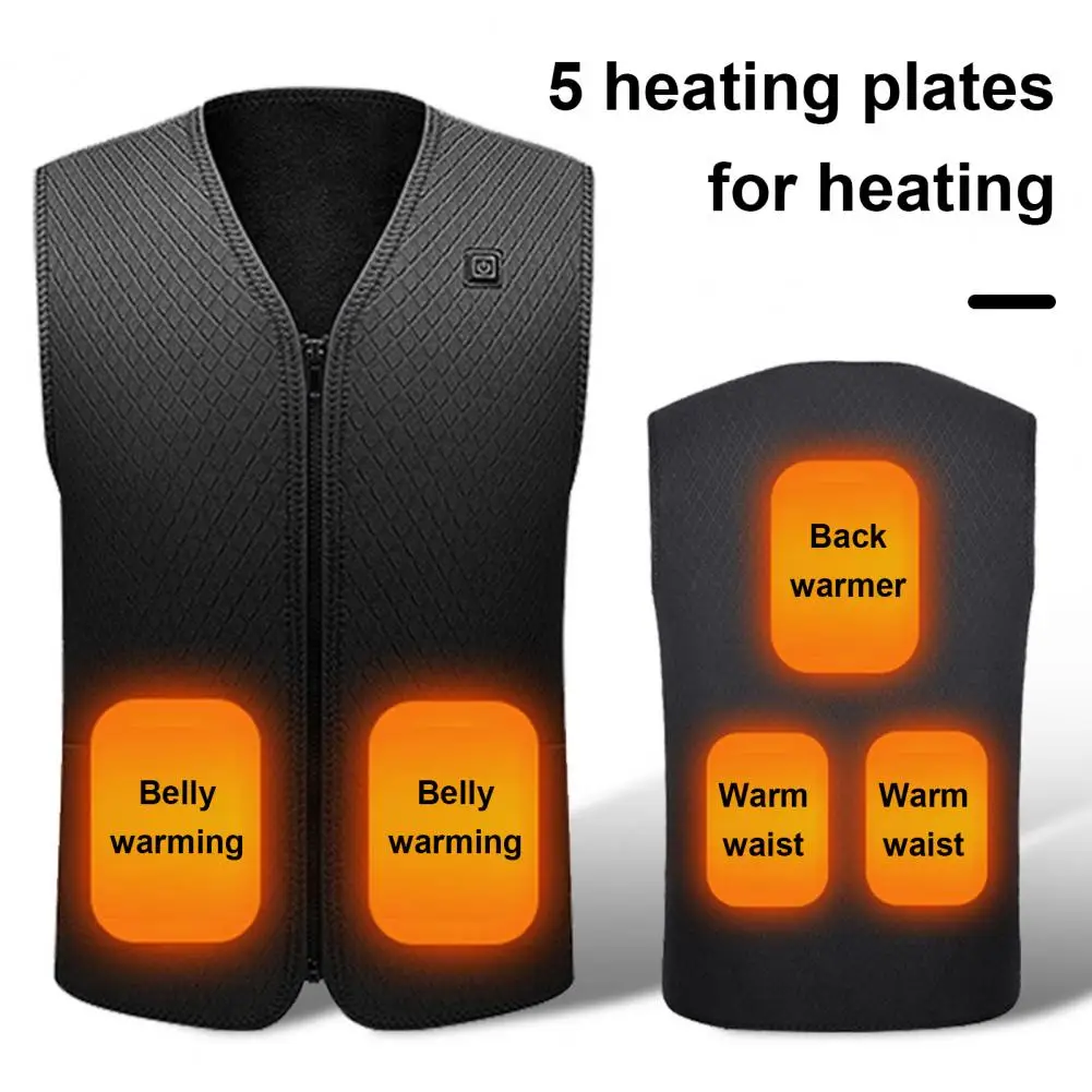 

Men Vest Usb Vest with Three Gear Adjustment Design Energy-saving Zipper Closure for Unisex Winter Wear Temperature Control Vest