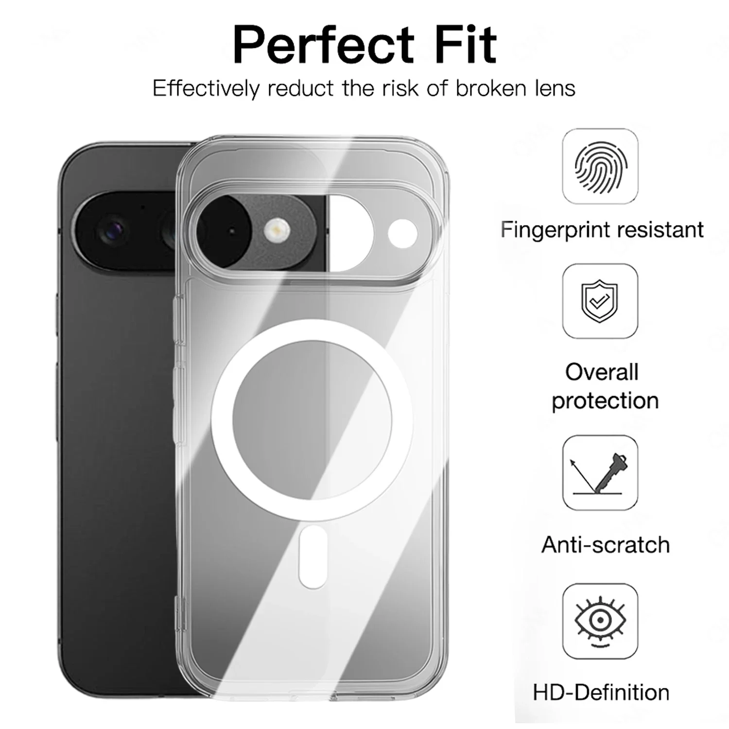 Strong Magnetic Case for Google Pixel 10 Pro XL Shockproof Protective Case for Pixel 10 Pro XL Wireless Charging Cover PC Shell